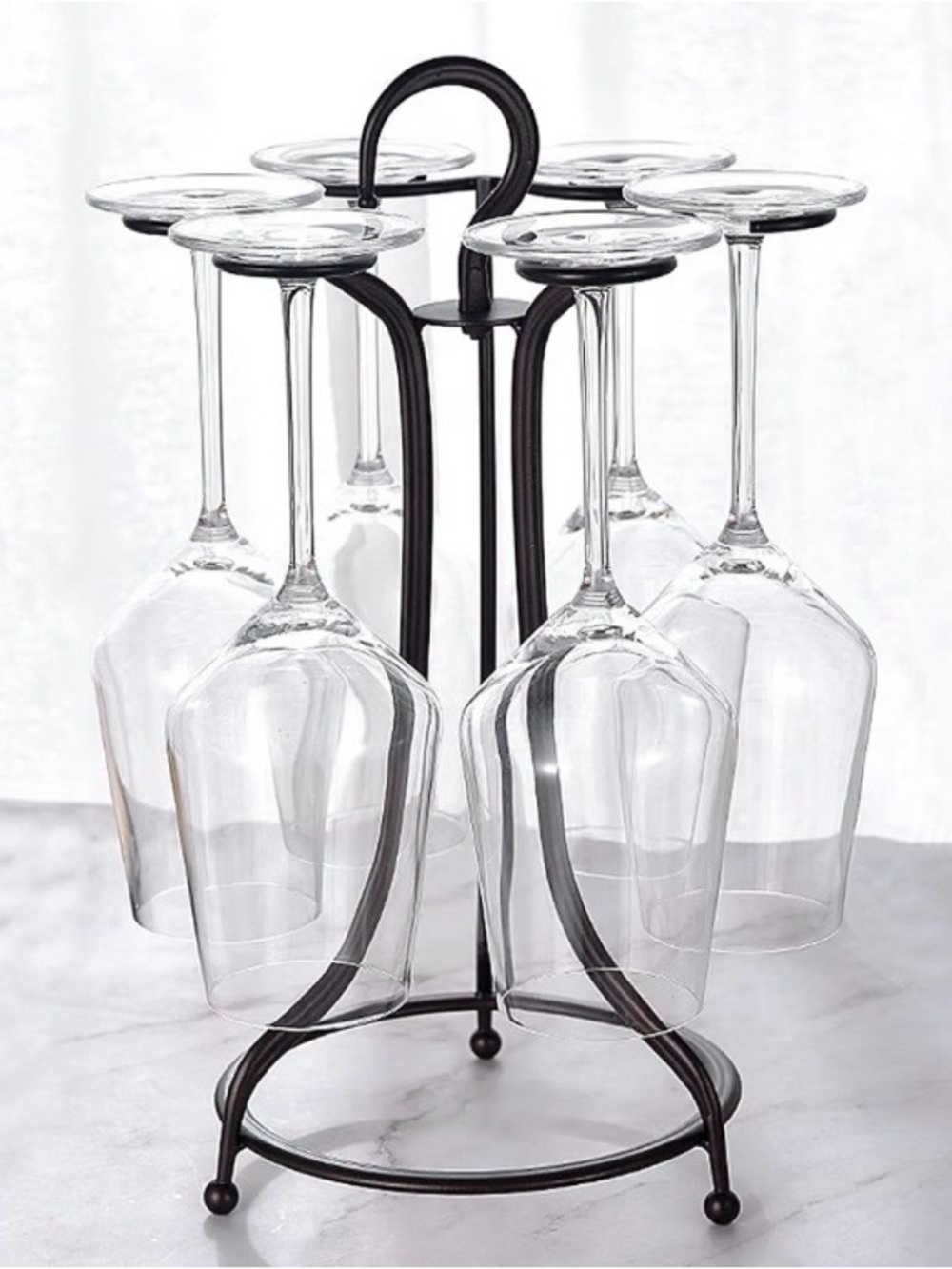 Wine Glass Rack Holder in Black - Home Dining